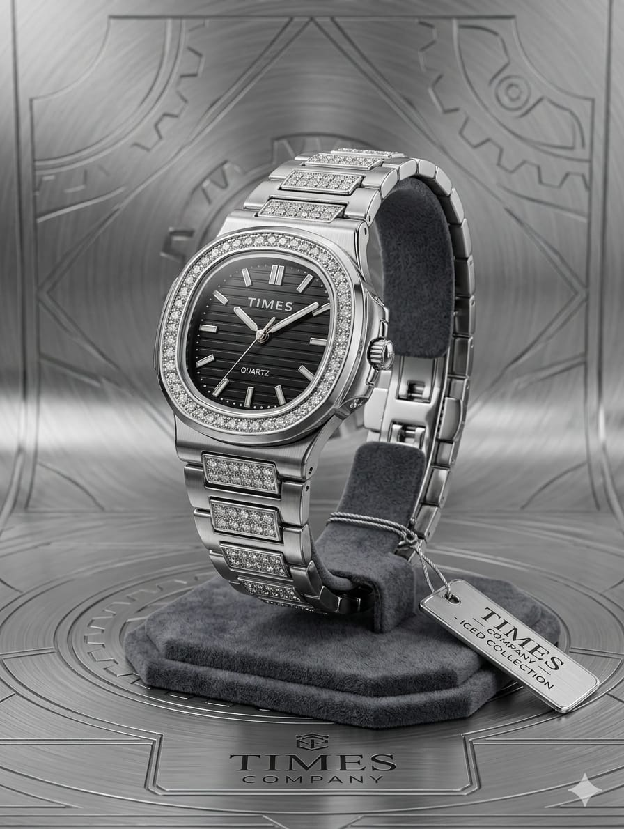 Men’s Black Dial Times Watch